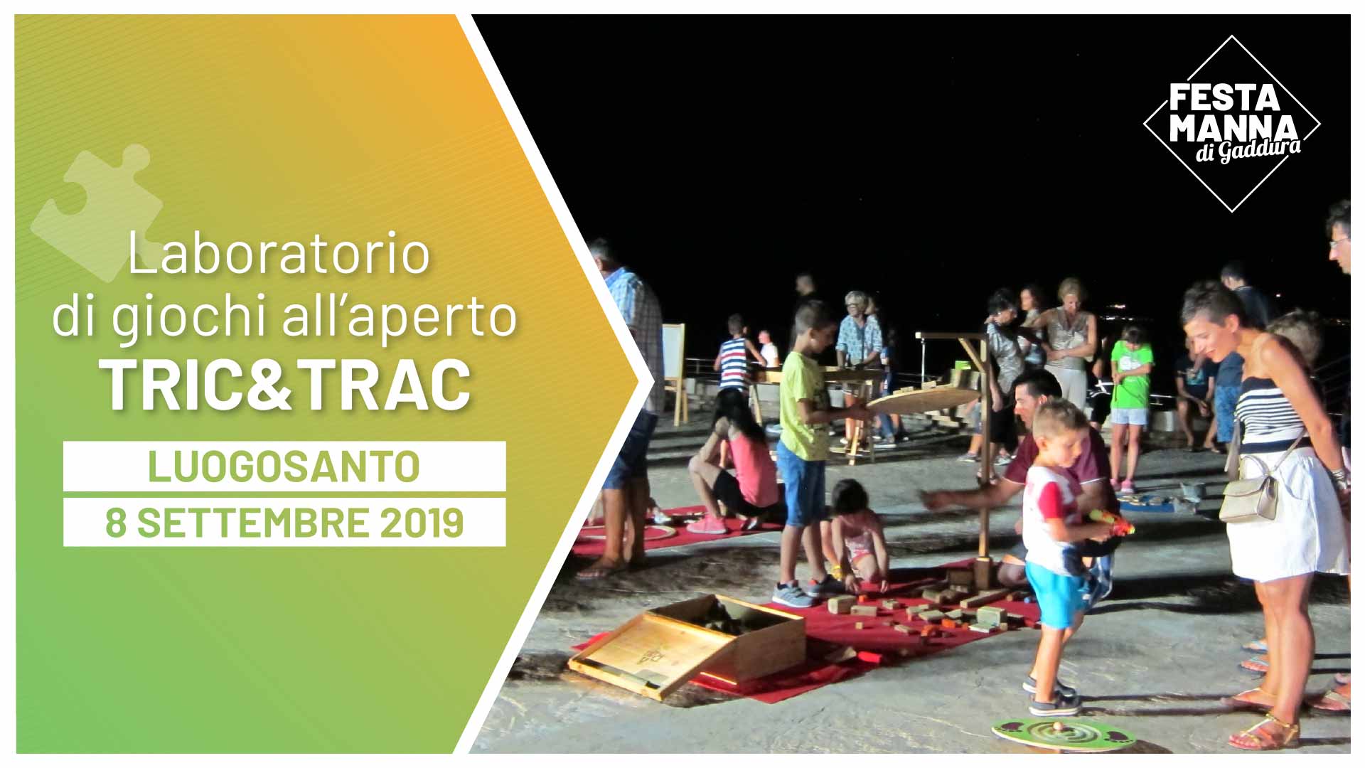 Tric & Trac, laboratorio di costruzione di giochi in legno | Festa Manna di Gaddura 2019